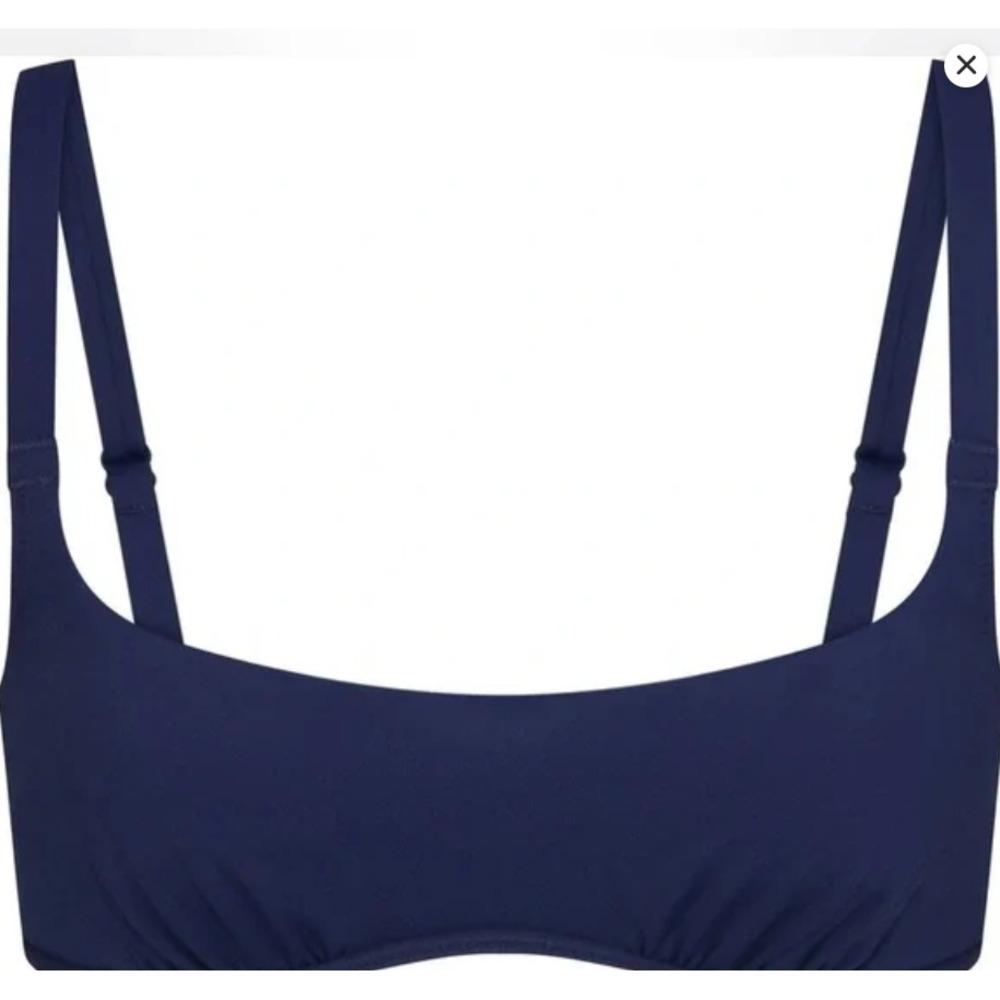 Skims Sculpting Swim Ruched Lined Bikini Top - Midnight - 4X